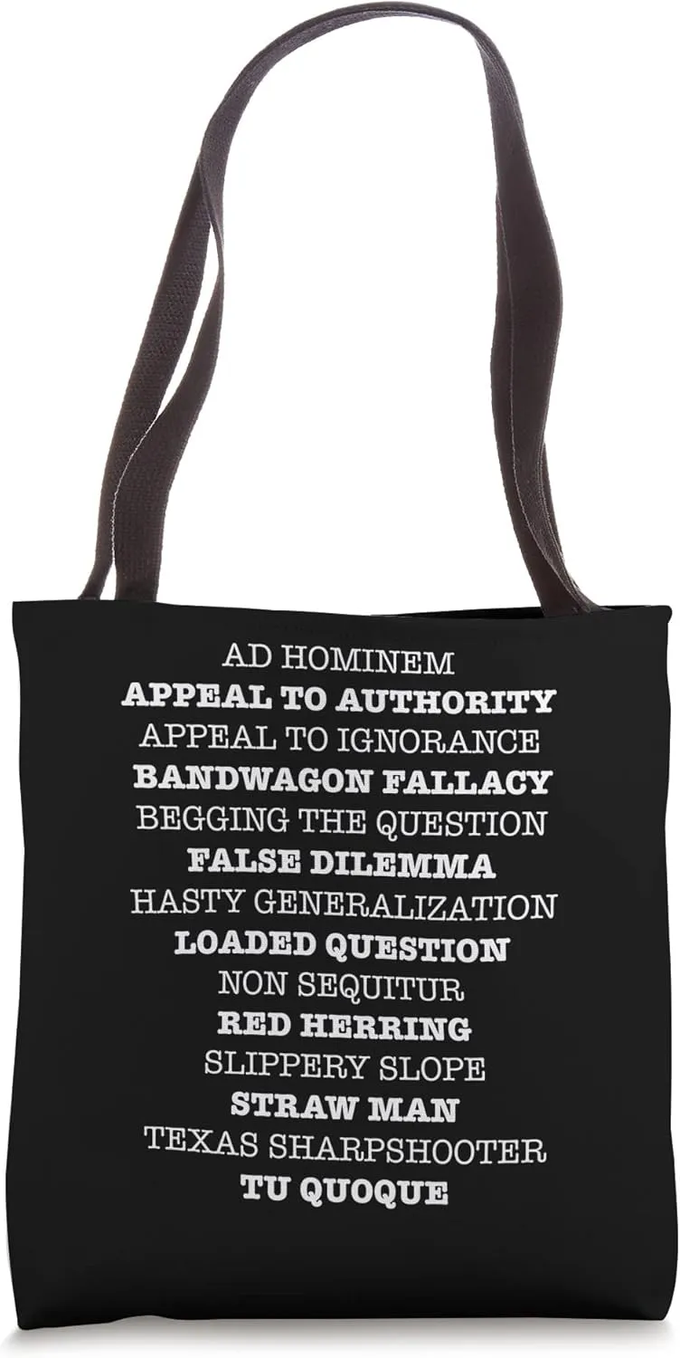Debate Team Debating Squad Common Logical Fallacies Tote Bag