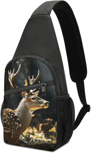 Deer in Wild Sling Bag Casual Chest Bag Crossbody Shoulder Backpack Sport Travel Hiking Daypack for Women Men