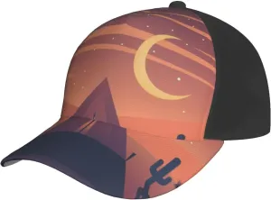 Desert Camping Landscape Map Baseball Cap Men Women Baseball Caps Adjustable Outdoor Casual Sun Hat Breathable Sports Trucker Dad Hats