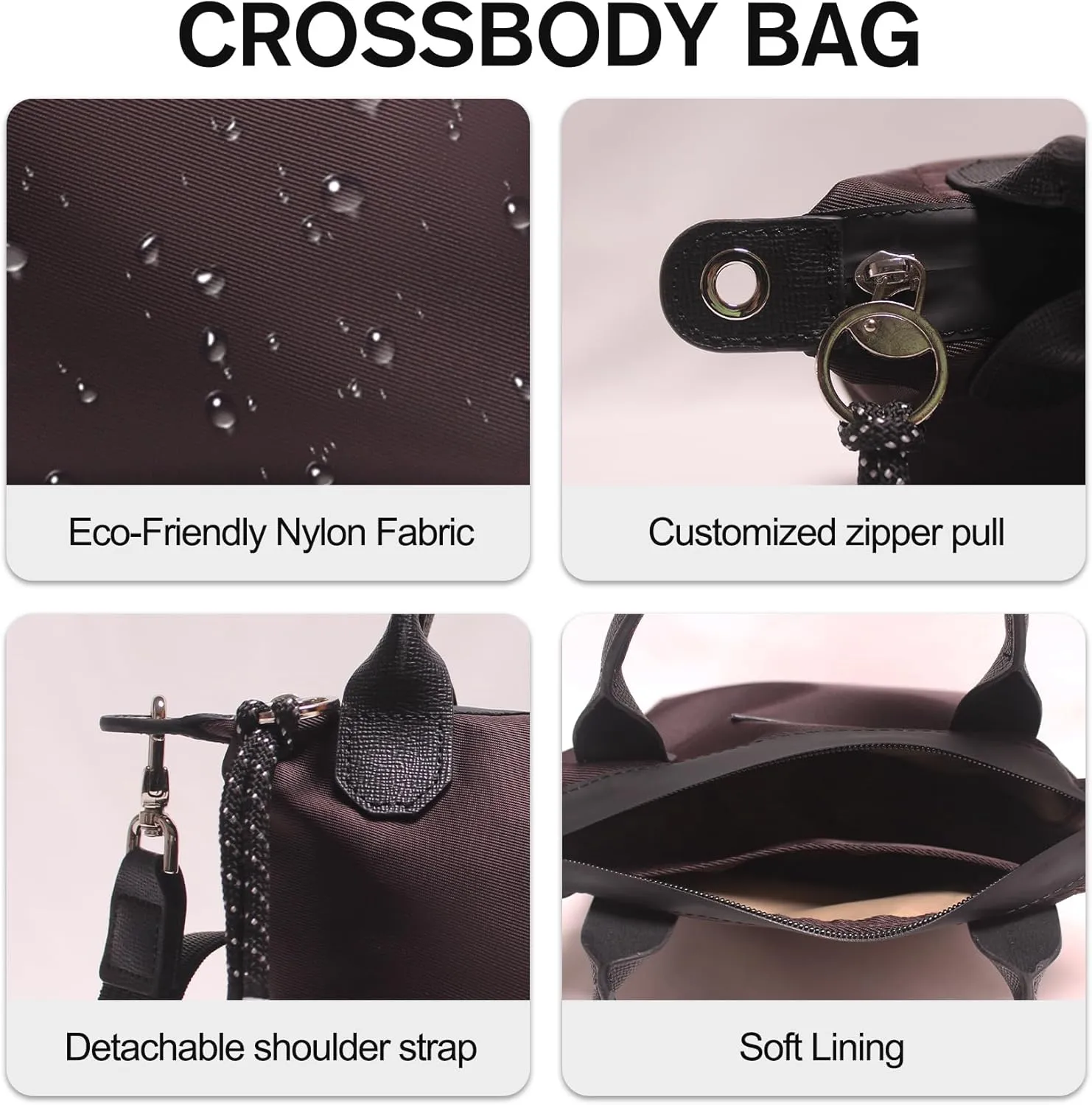 Designer Mini Tote for Women - Lightweight Crossbody Purse with Adjustable Dual Straps (2-Way Carry)