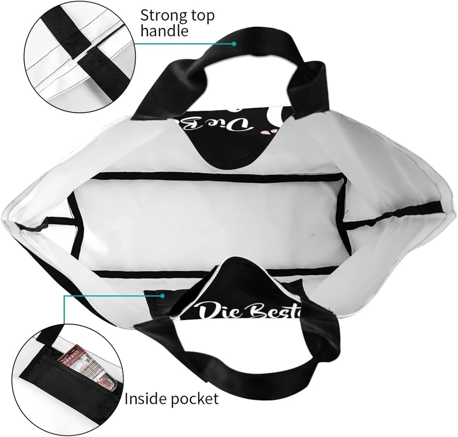 Die Beste Oma Der Welt Women's Lightweight Canvas Handbag Waterproof Reusable Shopping Bag