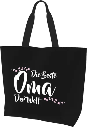 Die Beste Oma Der Welt Women's Lightweight Canvas Handbag Waterproof Reusable Shopping Bag