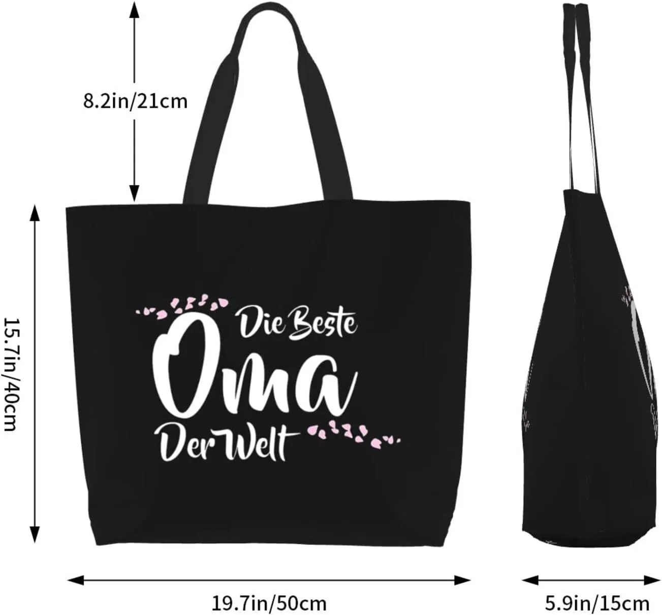 Die Beste Oma Der Welt Women's Lightweight Canvas Handbag Waterproof Reusable Shopping Bag
