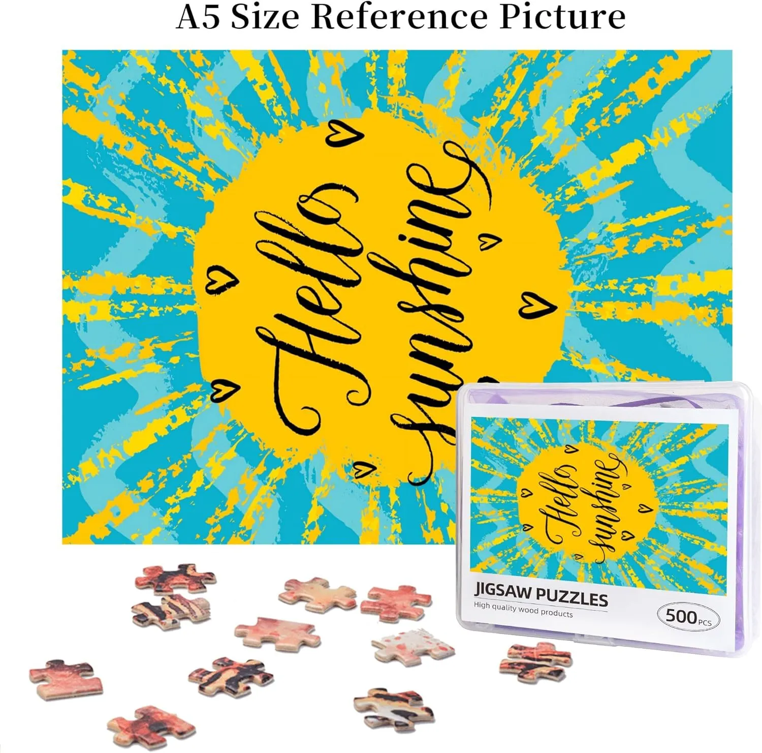 Dinosaur Print,Wooden Jigsaw Puzzle Featuring a Colorful Illustration,Dinosaur Skeleton in A Museum,Thick Sturdy Pieces,Great Gift Idea,Black White Plastic Box Storage 500PCS