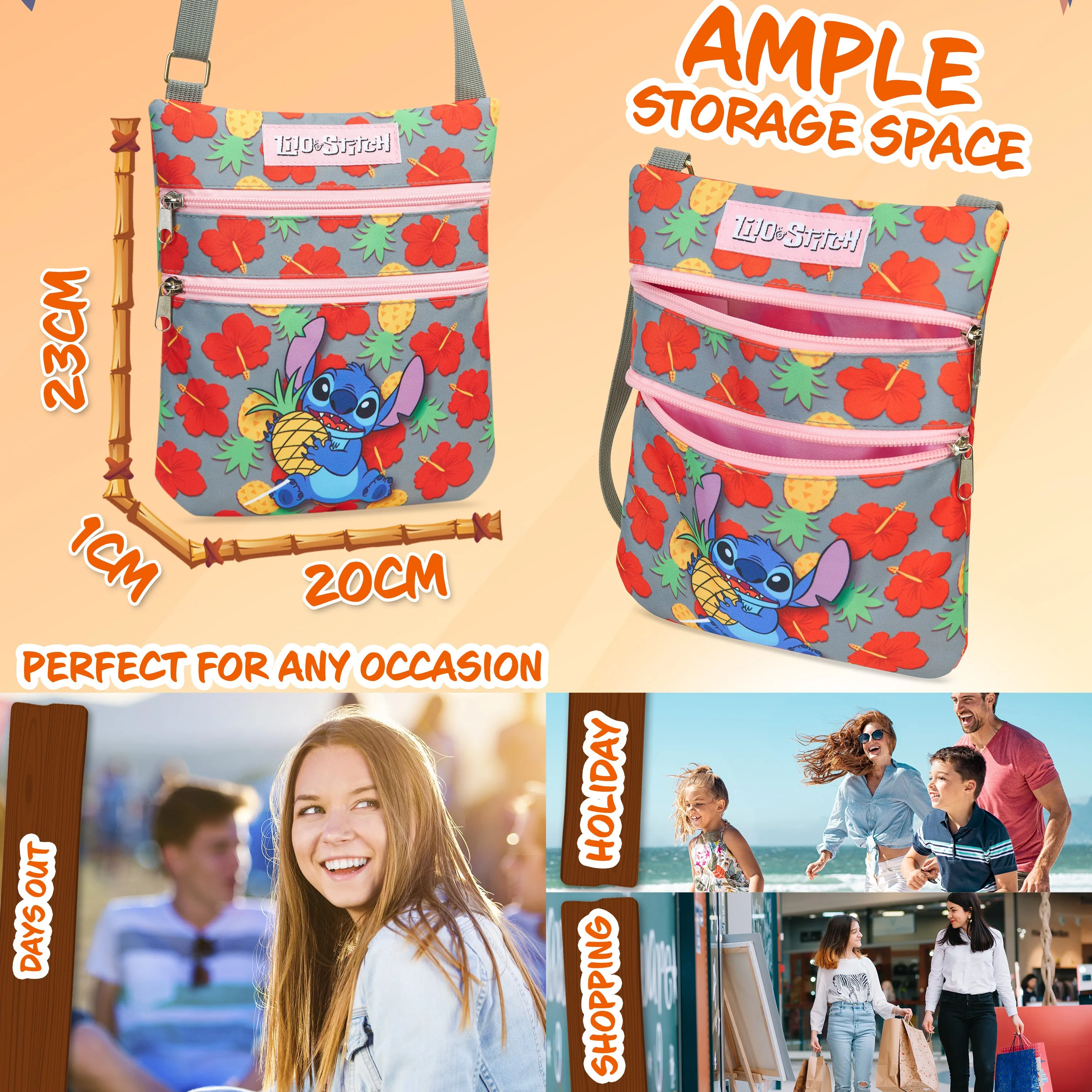 Disney Stitch Crossbody Bag for Girls Teens Shoulder Bag Long Strap Stitch Gifts