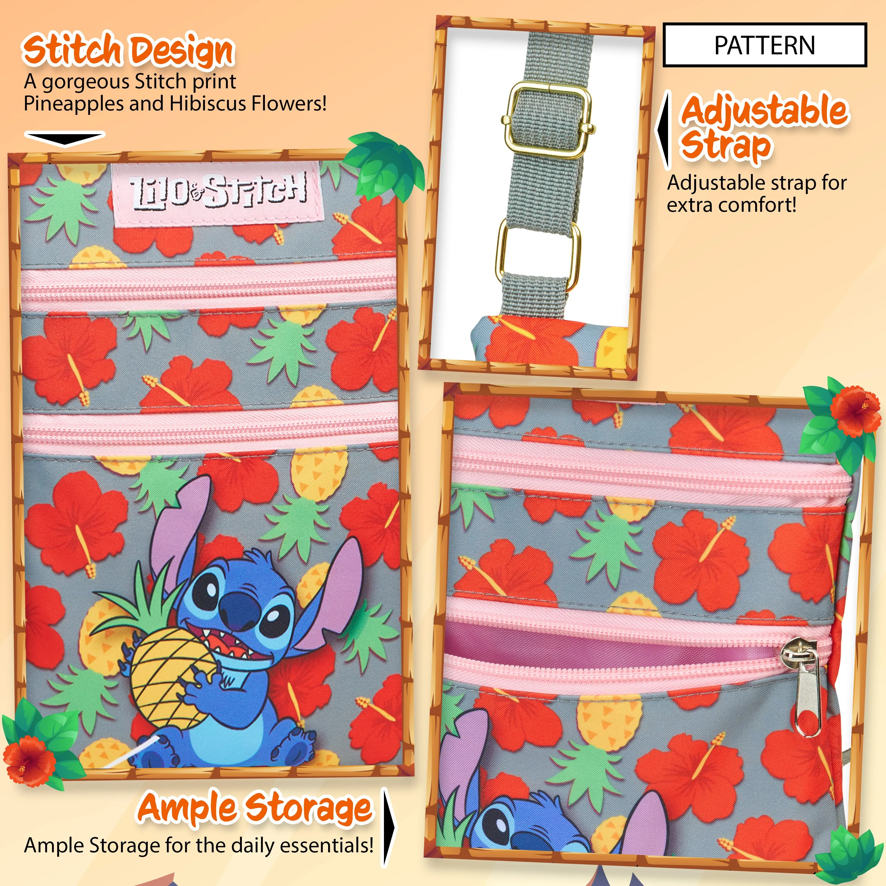 Disney Stitch Crossbody Bag for Girls Teens Shoulder Bag Long Strap Stitch Gifts