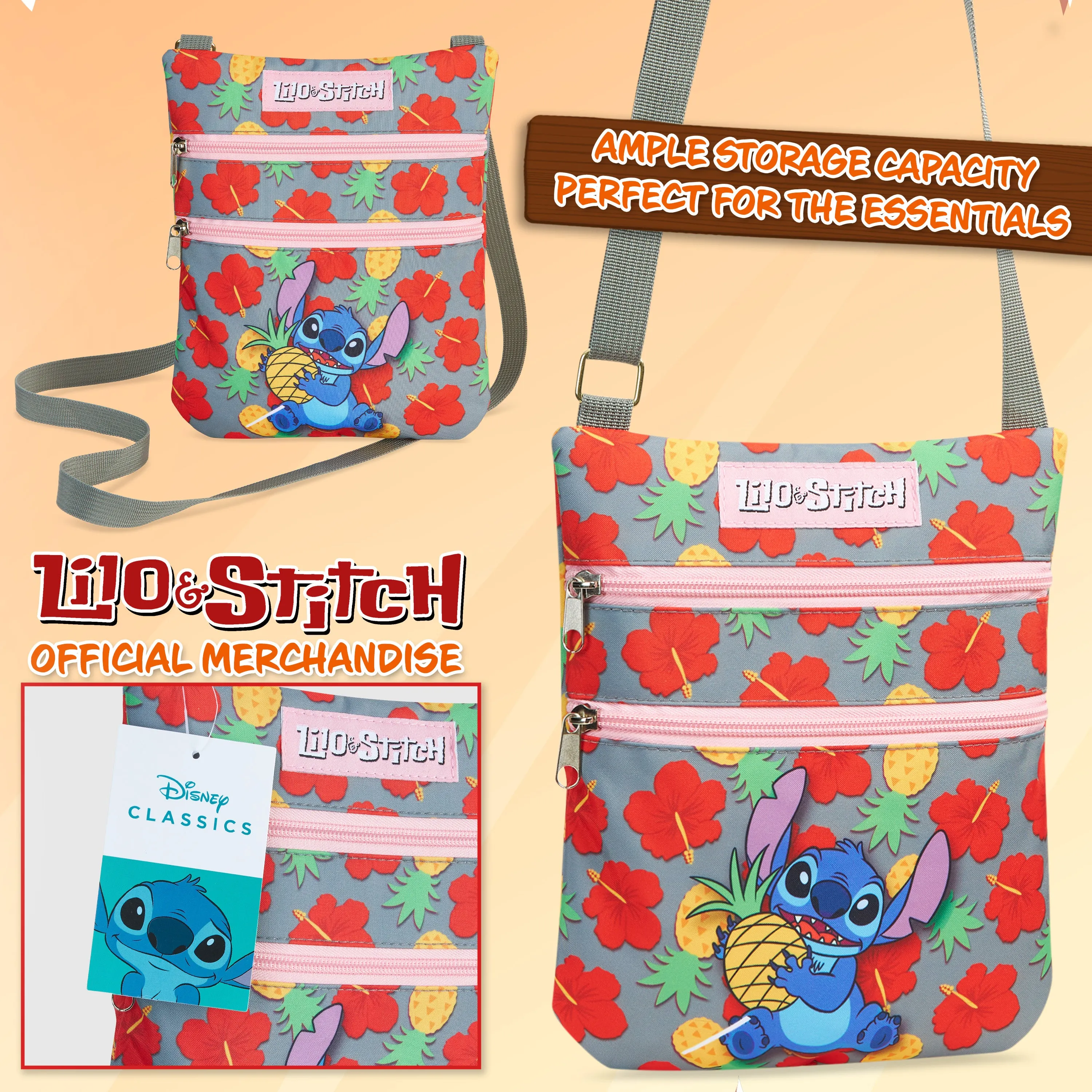 Disney Stitch Crossbody Bag for Girls Teens Shoulder Bag Long Strap Stitch Gifts
