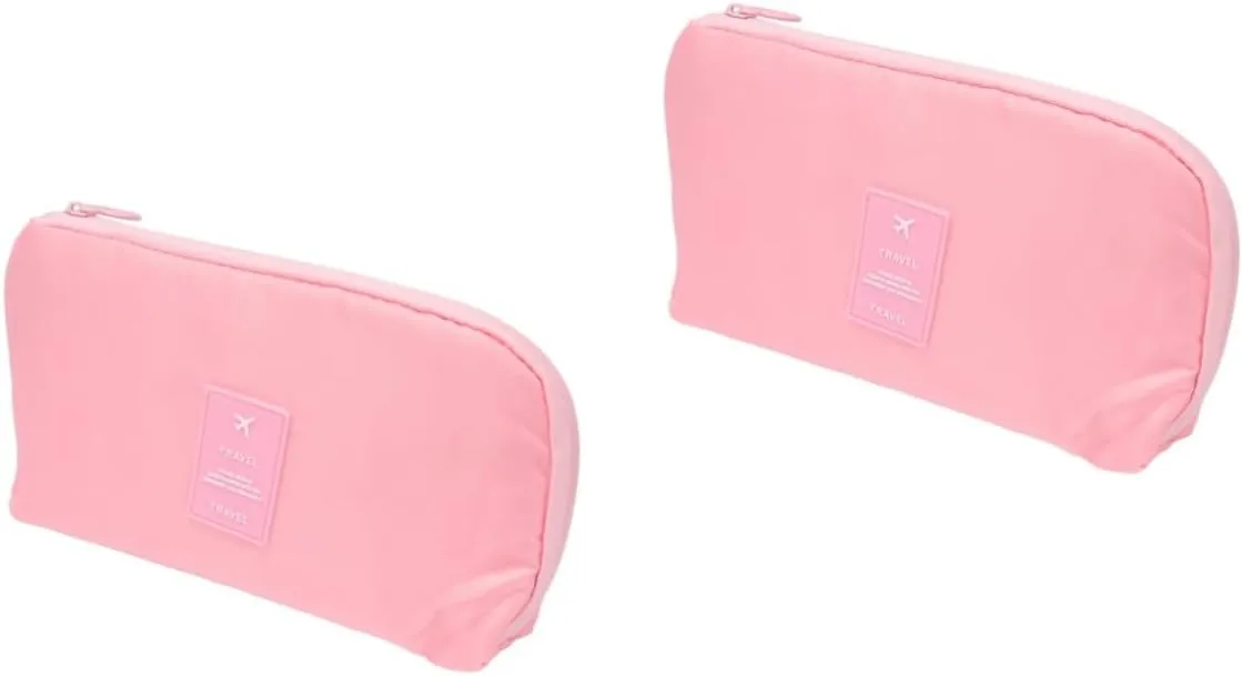 DOITOOL 2pcs Mini Carrying Pouch Cable Storage Bag Storage Pouch Pink Data Line Travel Large Capacity Bag