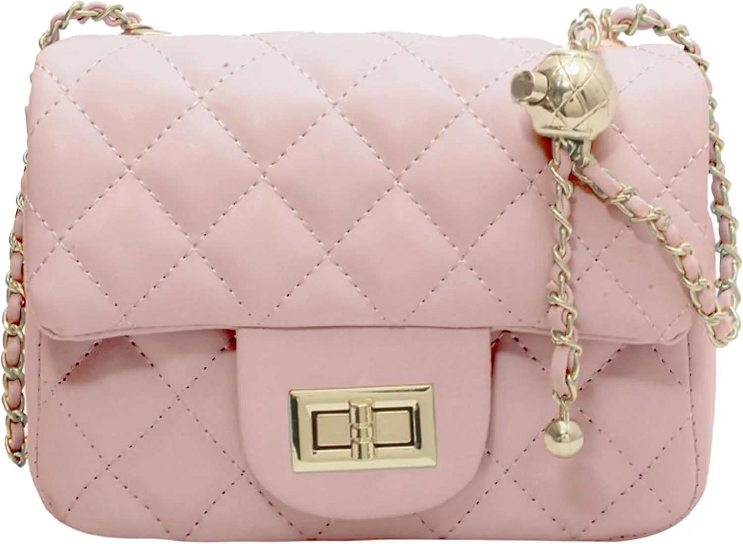 DOTBABY Diamond Chain Shoulder Crossbody Bag, Fashionable Women's Leather Tote Handbag, Adjustable Straps,Buckle Opening
