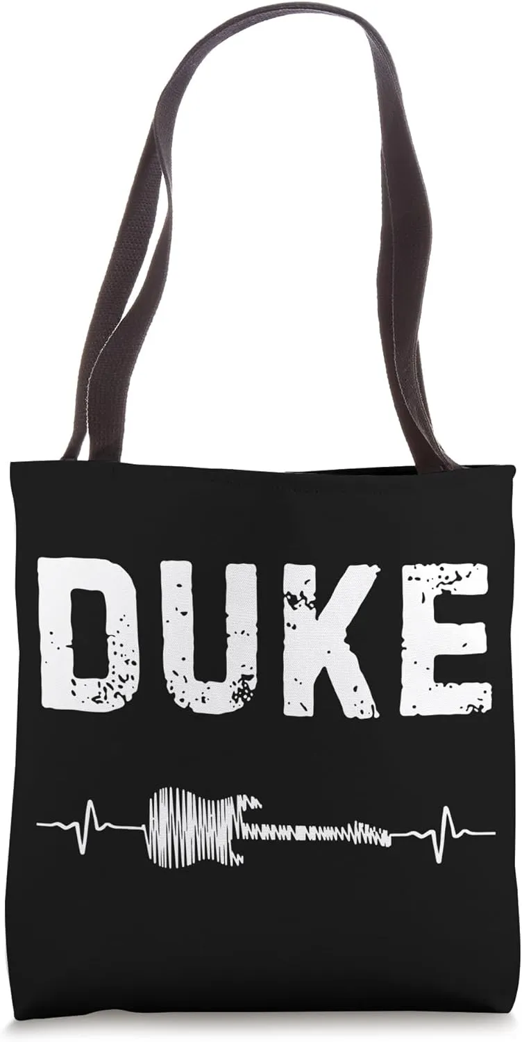 Duke Guitar Heartbeat Music Guitarist Retro Vintage Tote Bag
