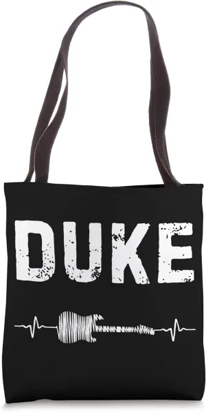 Duke Guitar Heartbeat Music Guitarist Retro Vintage Tote Bag