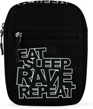 Eat Sleep Rave Repeat Small Crossbody Bag Lightweight Satchel Bag Tote Bag Mini Handbag for Men Women