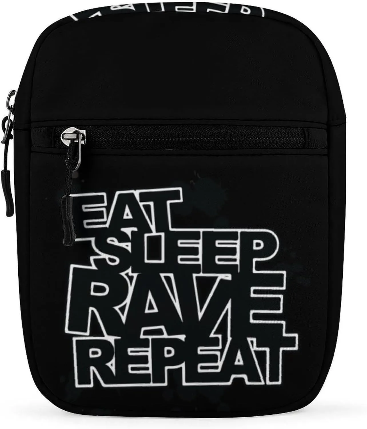 Eat Sleep Rave Repeat Small Crossbody Bag Lightweight Satchel Bag Tote Bag Mini Handbag for Men Women