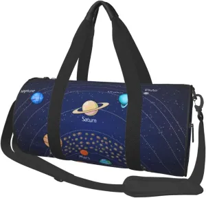 Educational Astronomy Planet Large Duffle Bag Lightweight Travel Bag Foldable Weekender Overnight Bag For Men And Women