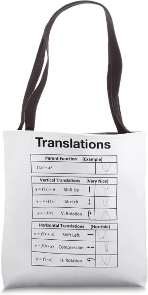 Educational Math Algebra Translations Tote Bag