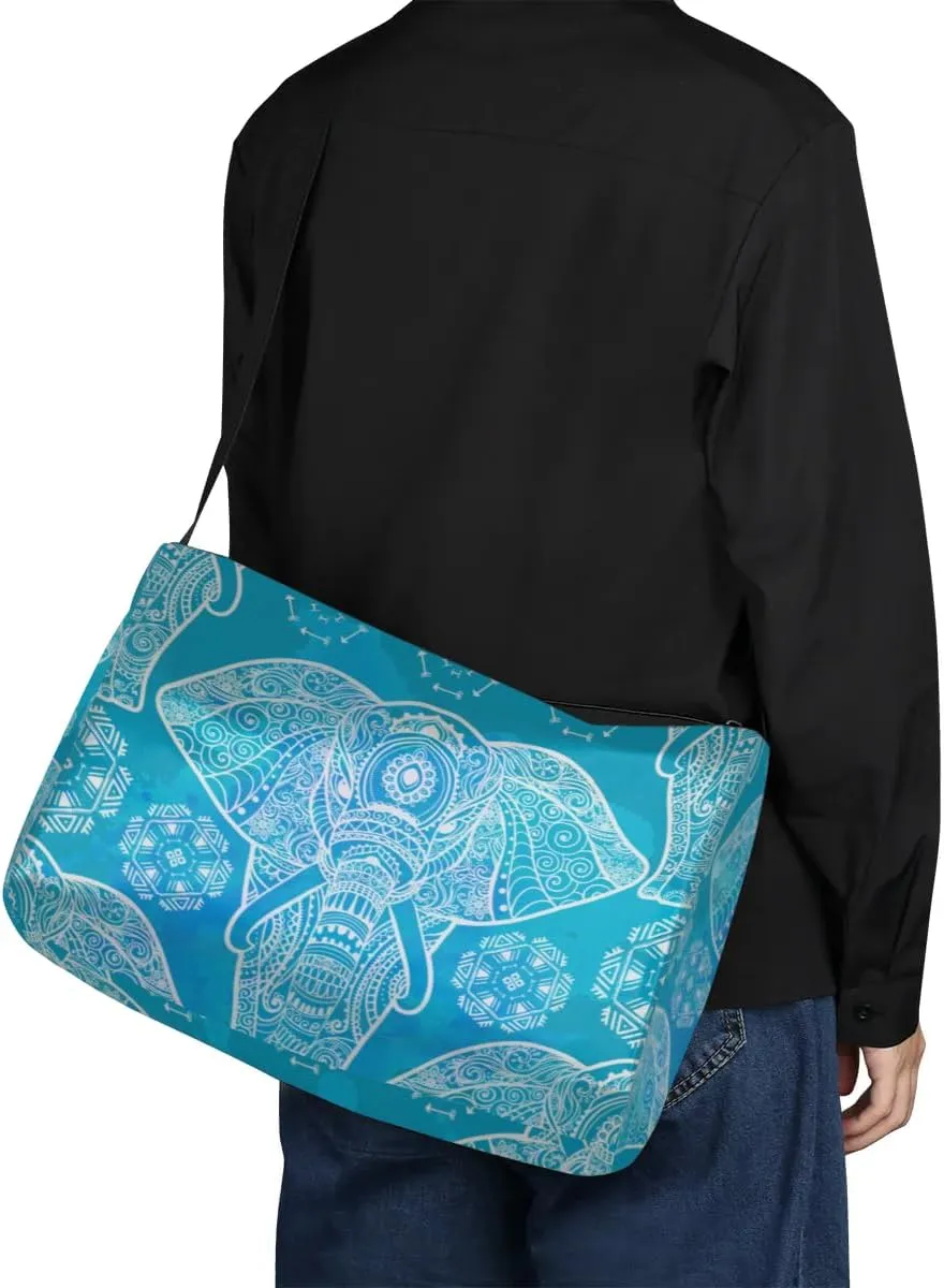 Elephant Totem Pattern Small Gym Bag for Men Women Workout Sport Duffle Bag Waterproof Weekender Overnight Bag Lightweight Carry on Tote Bag Crossbody Shoulder Travel Bag for Swim Yoge Dance