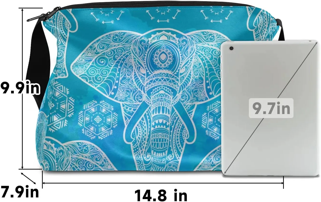 Elephant Totem Pattern Small Gym Bag for Men Women Workout Sport Duffle Bag Waterproof Weekender Overnight Bag Lightweight Carry on Tote Bag Crossbody Shoulder Travel Bag for Swim Yoge Dance