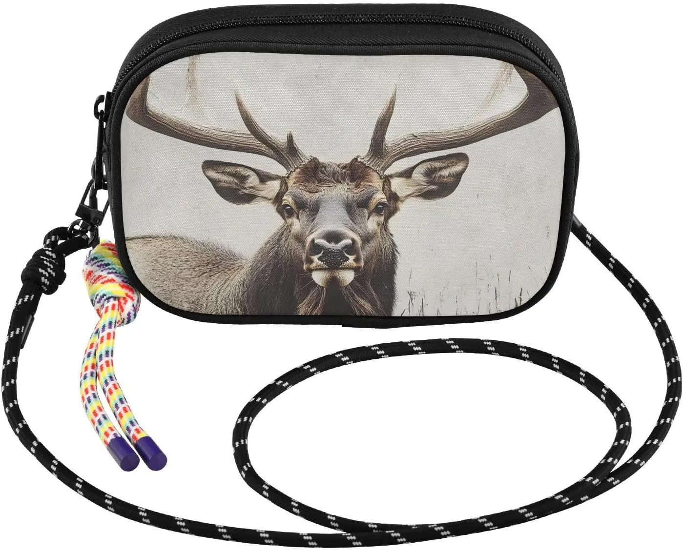 Elk Portrait Vintage Crossbody Bags for Women Cell Phone Purses Women's Shoulder Handbags Wallet Purse with Adjustable Strap