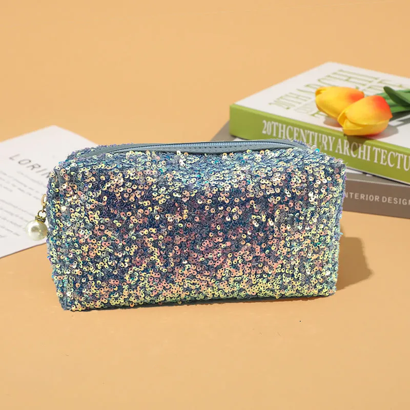 Embroidered Sequins Large Capacity Wind Good-looking Cosmetic Bags
