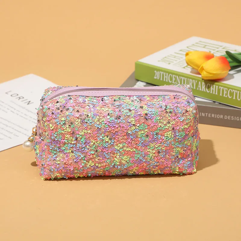 Embroidered Sequins Large Capacity Wind Good-looking Cosmetic Bags