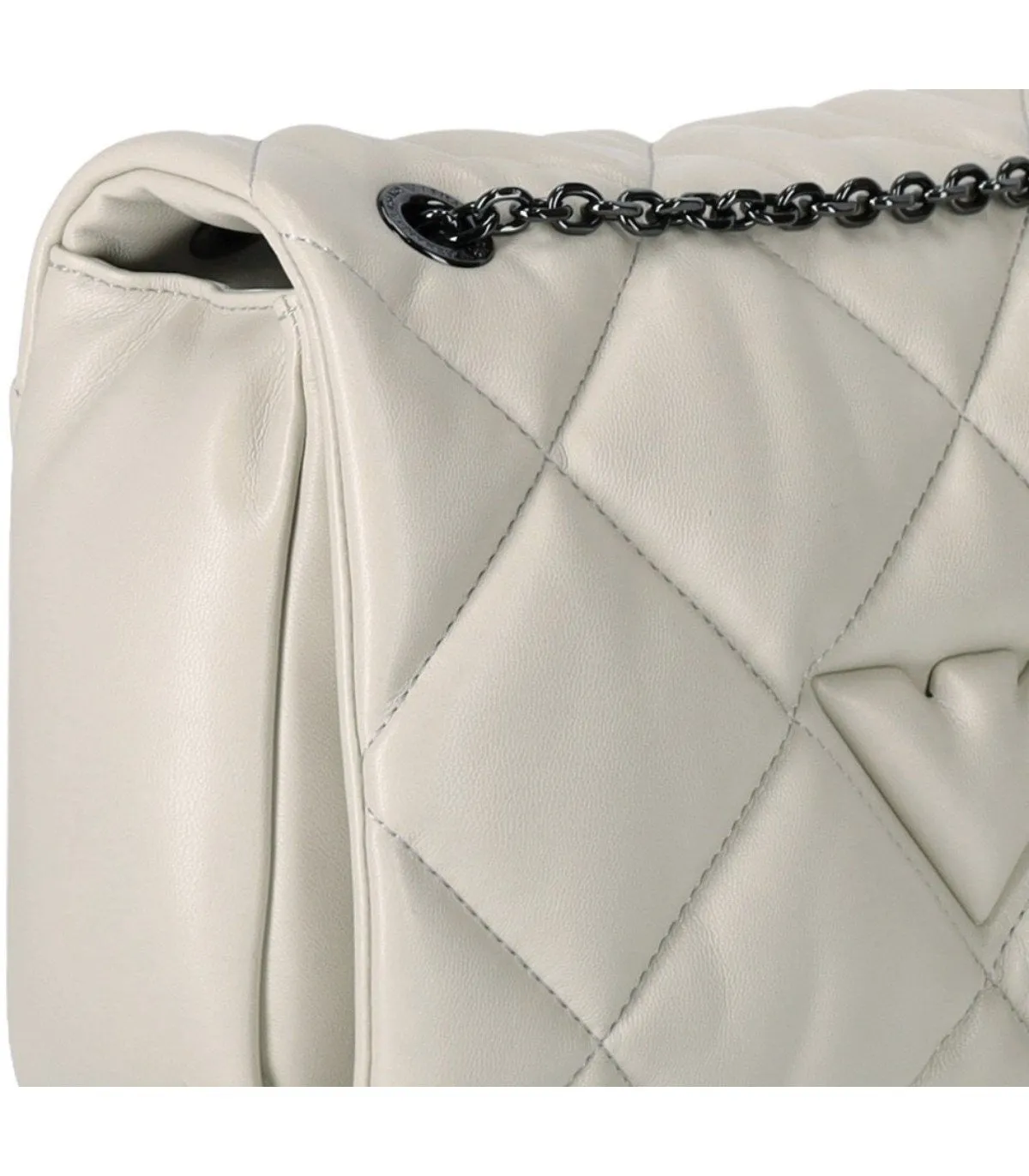 Emporio Armani Ivory Quilted Crossbody Bag