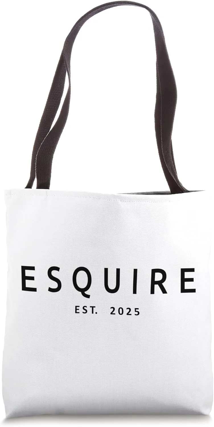 Esquire Est. 2025, Attorney Lawyer Law School Graduation Tote Bag