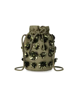 Essentiel Antwerp Encoded Khaki Green Bucket Bag