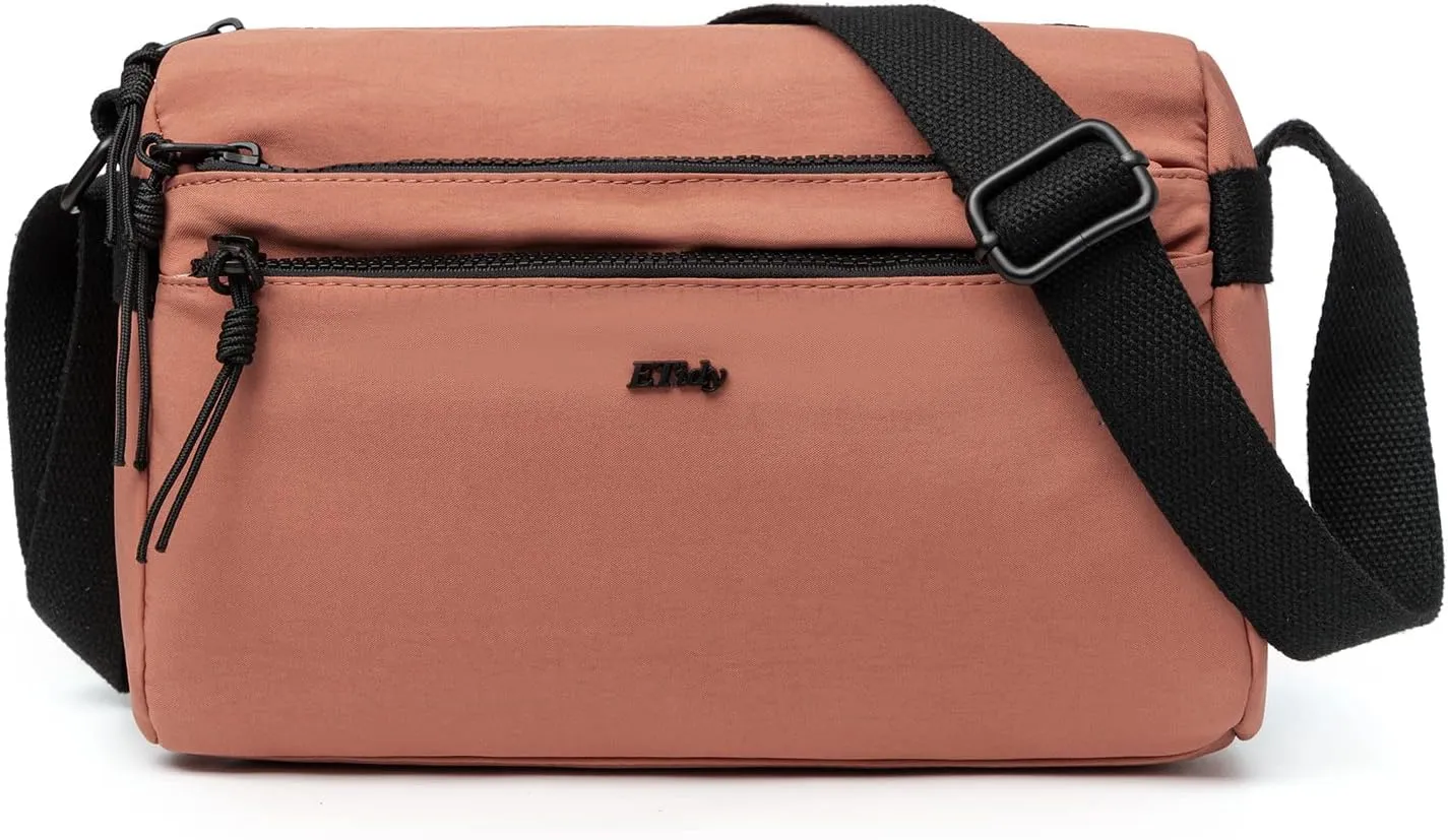 ETidy Nylon Crossbody Bag For Women Waterproof Lightweight Casual Shoulder Purse Hobo Bag