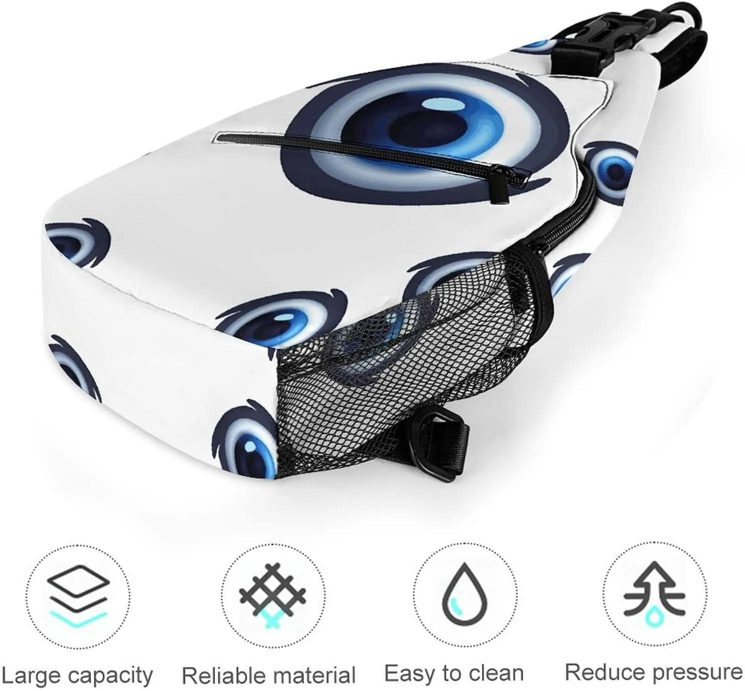 Evil Eyes Sling Bag Crossbody Bags Cross Body Bag Fanny Packs Chest Bags Sling Purses for Travel