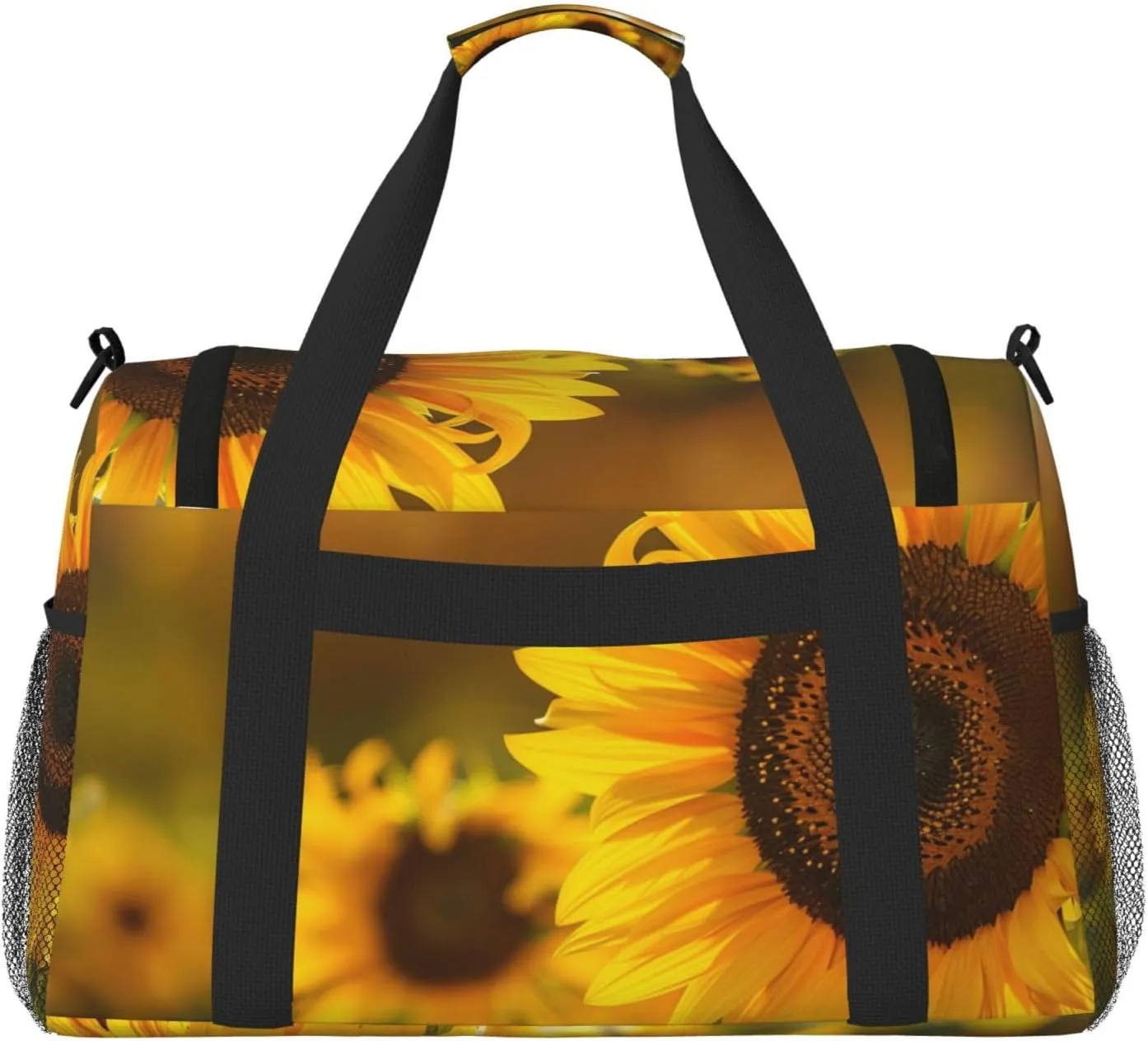 Fall Sunflowers Big Capacity Sports Gym Bag Portable Travel Duffle Bag, Autumn Floral Lightweight Weekender Workout Bag for Overnight, Unisex