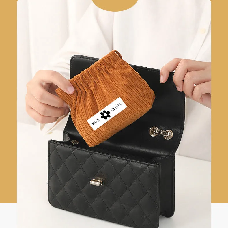 Fashion Portable Corduroy Storage Large Capacity Cosmetic Bags