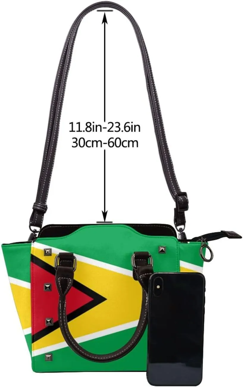 Fashion Rivet Handbag for Women Crossbody Purse Studded PU Leather Handle Bag