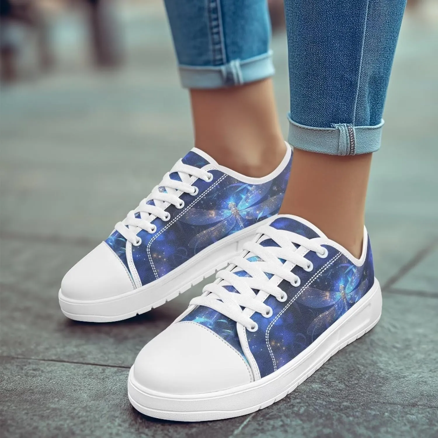 Fashion Sneakers for Women Lace up Memory Foam Insole and Non-Slip Womens Shoes Dressy Casual Spring Shoes
