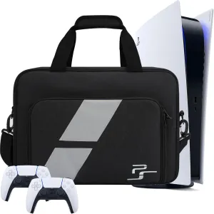 FCQQYWZ PS5 Travel Bag, Large Capacity Protective Case for Console, Controllers, Game Cards, Accessories - BLACK