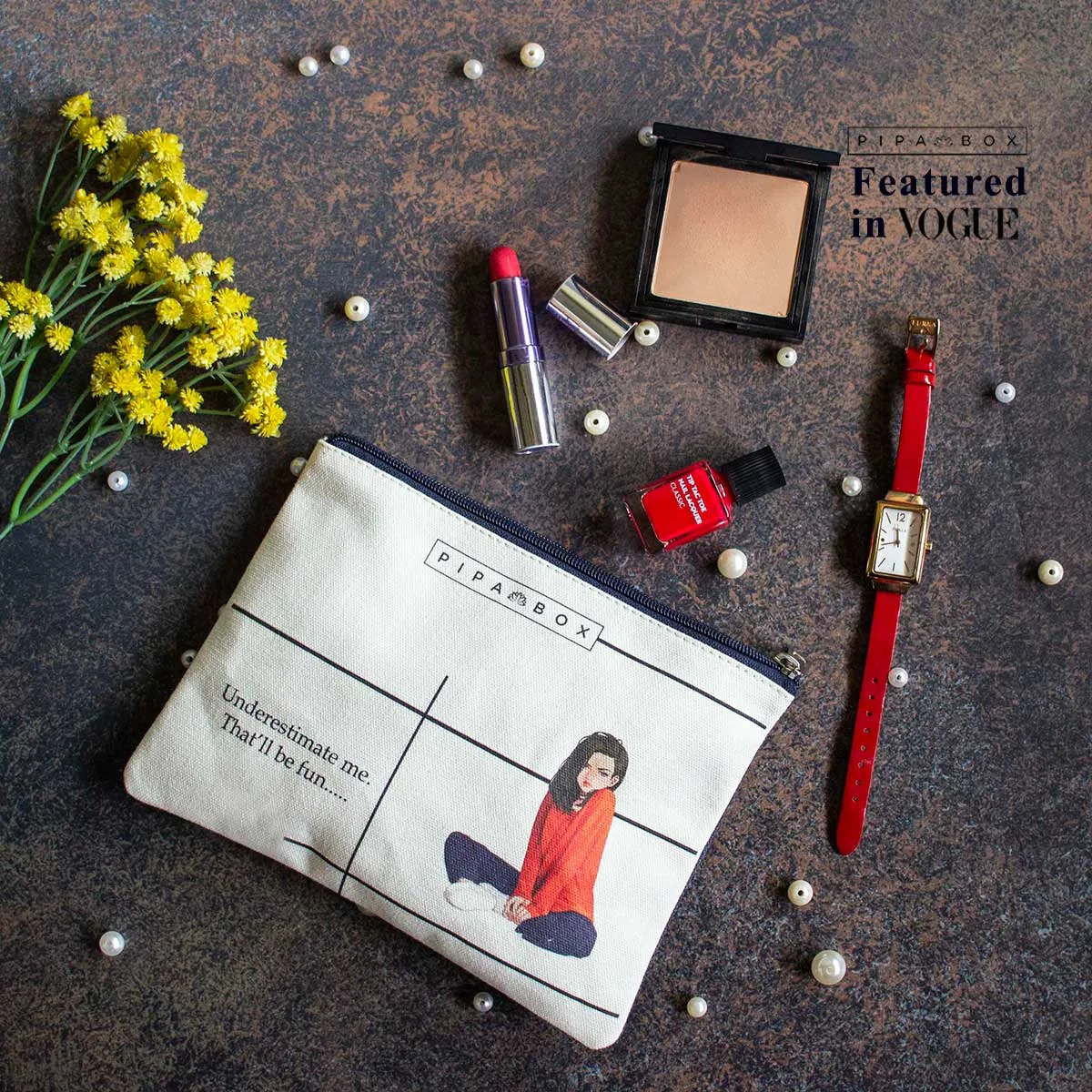 Feisty Tangerine - Canvas Pouch