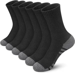 Felicigeely Athletic Socks Cushion Running Socks Performance Breathable Crew Socks Outdoor Sports Socks for Men Women 6Pairs