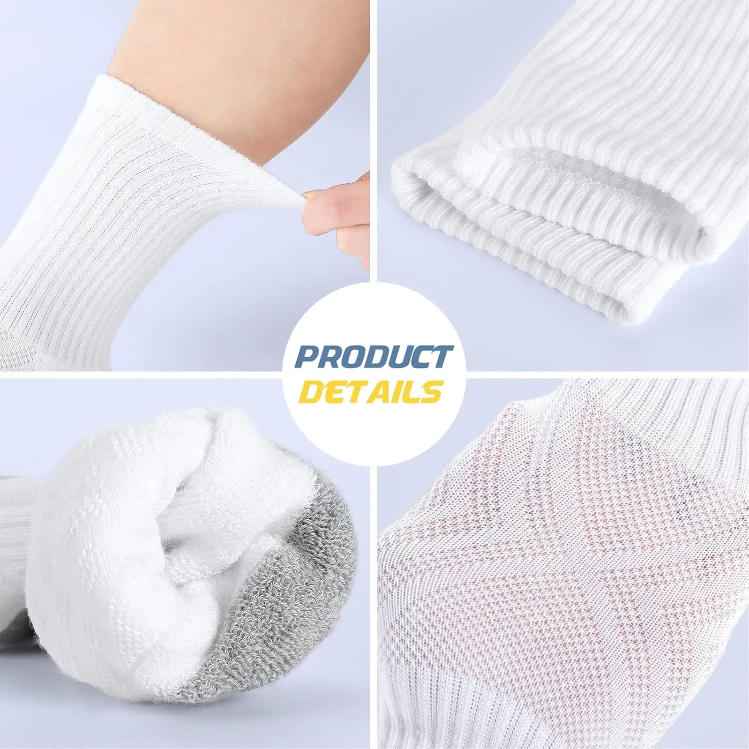 Felicigeely Running Crew Socks Cushion Breathable Athletic