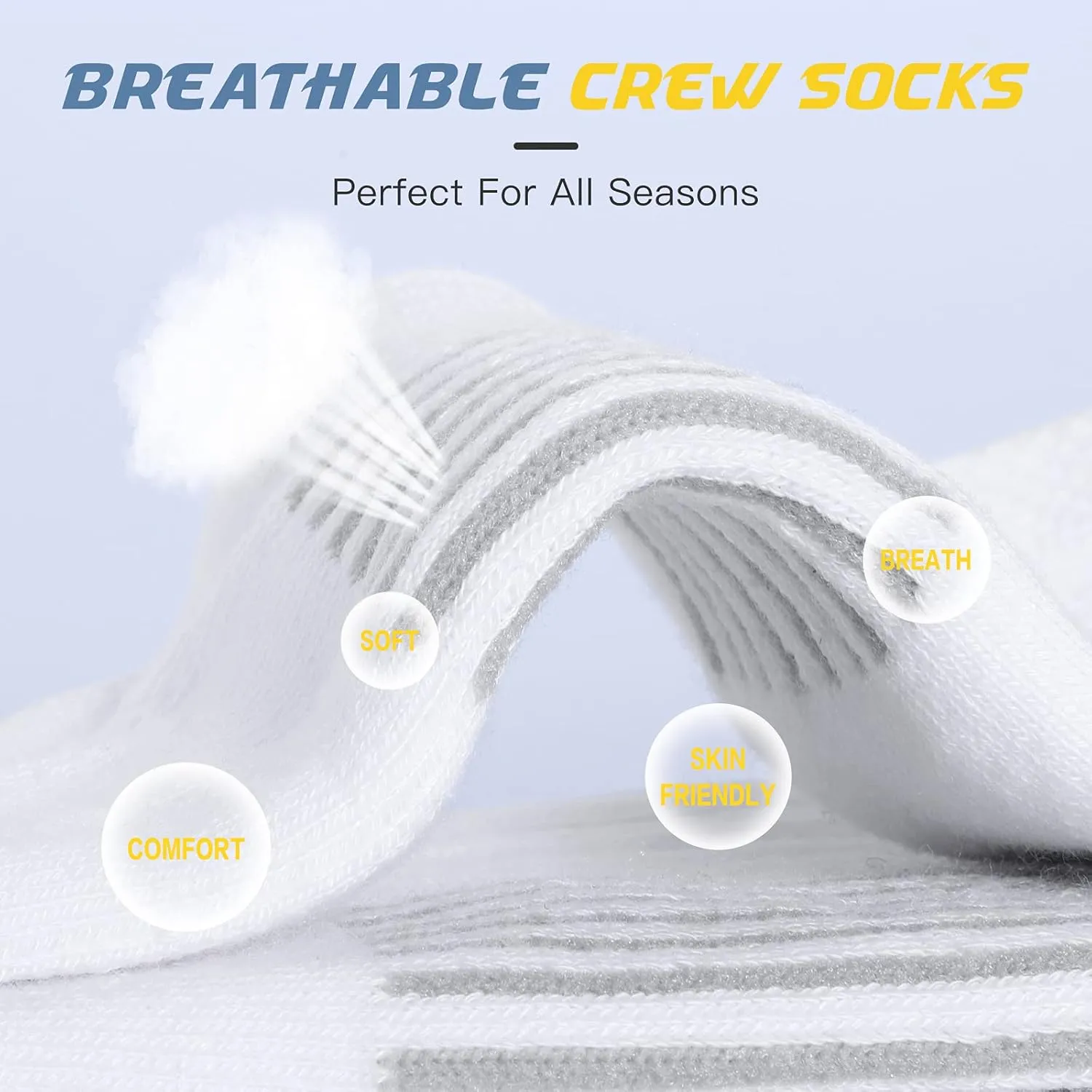 Felicigeely Running Crew Socks Cushion Breathable Athletic