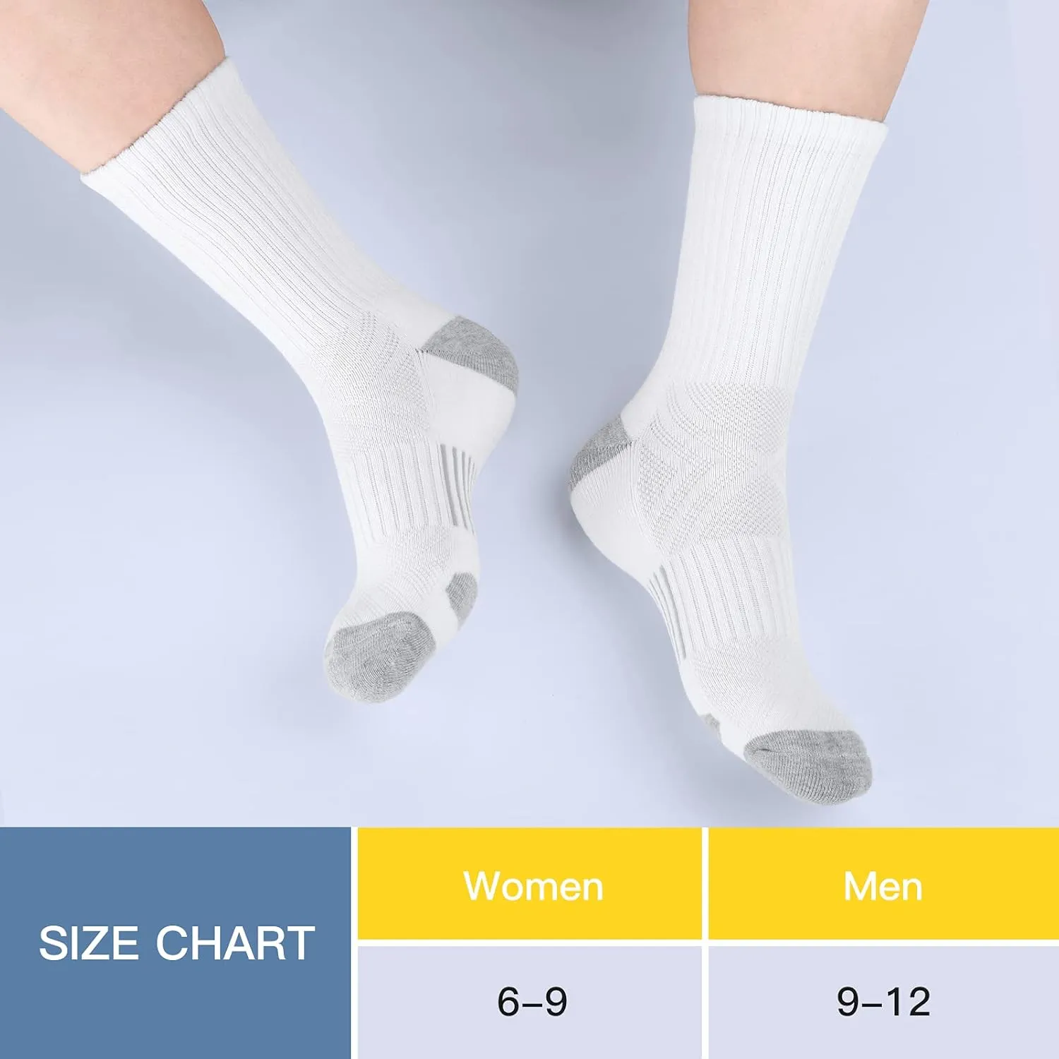Felicigeely Running Crew Socks Cushion Breathable Athletic