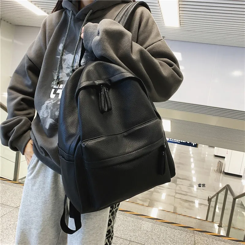 Female Korean High College Junior Minimalist Backpacks