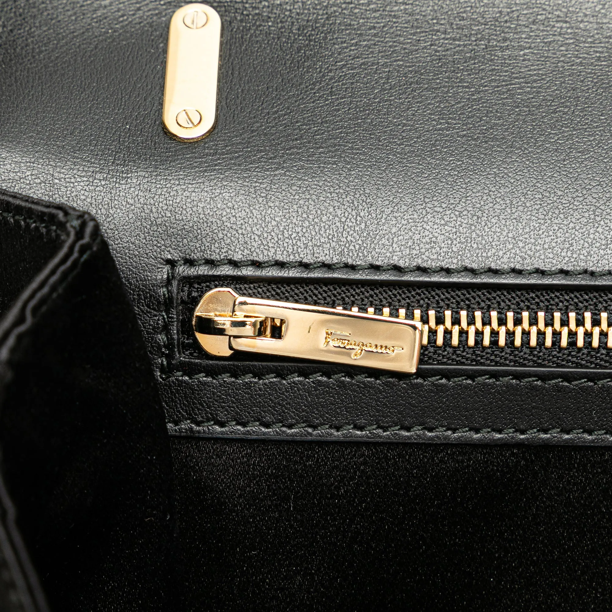 Ferragamo Medium Vara Embellished Satin Ginny Chain Crossbody