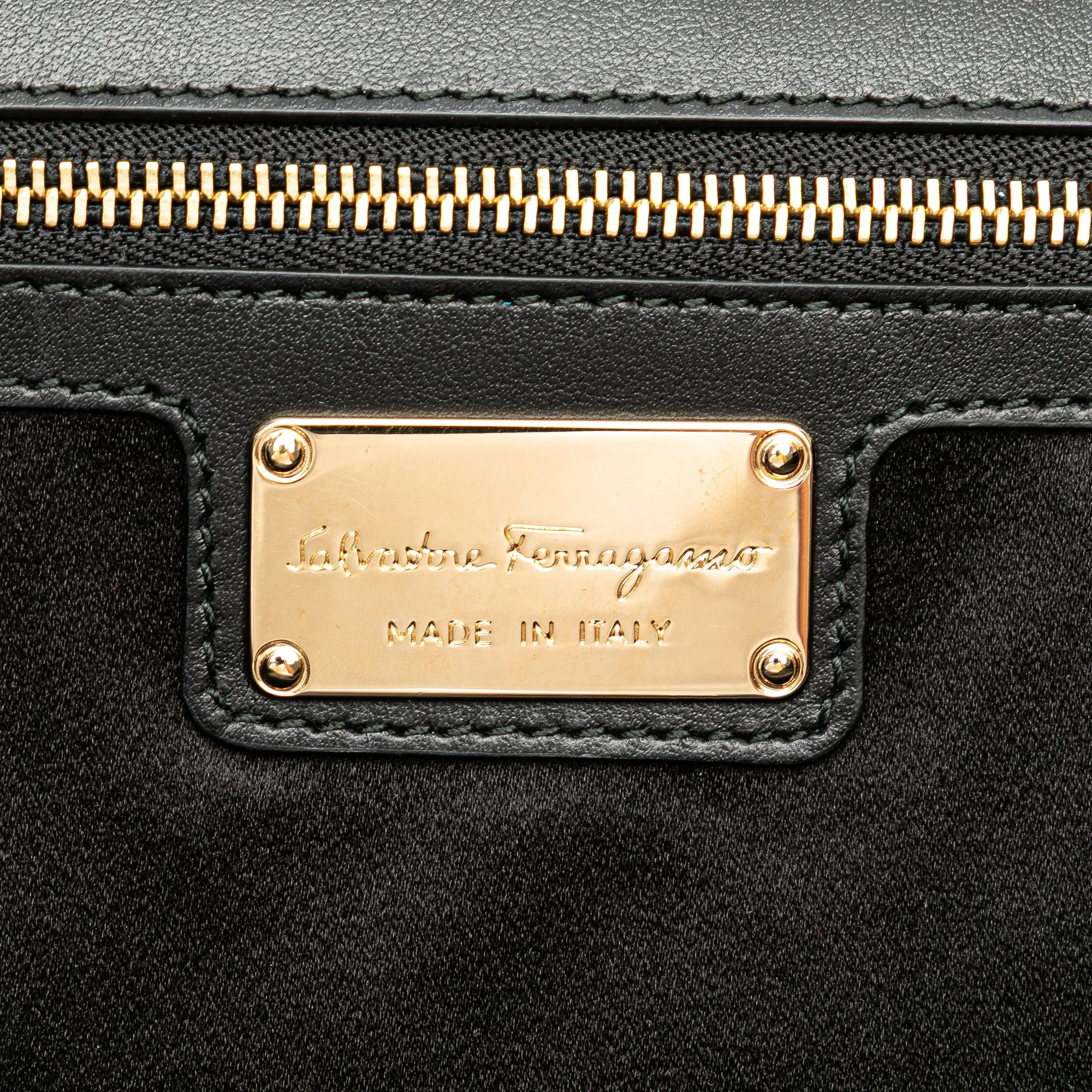 Ferragamo Medium Vara Embellished Satin Ginny Chain Crossbody