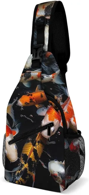 Fish Sling Bag Waterproof Lightweight Crossbody Chest Bag Casual Travel Hiking Daypack for Women Men