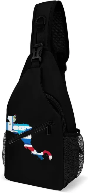 Flag Map of Central America Crossbody Sling Bag Novelty Chest Bags Shoulder Backpack For Travel Hiking