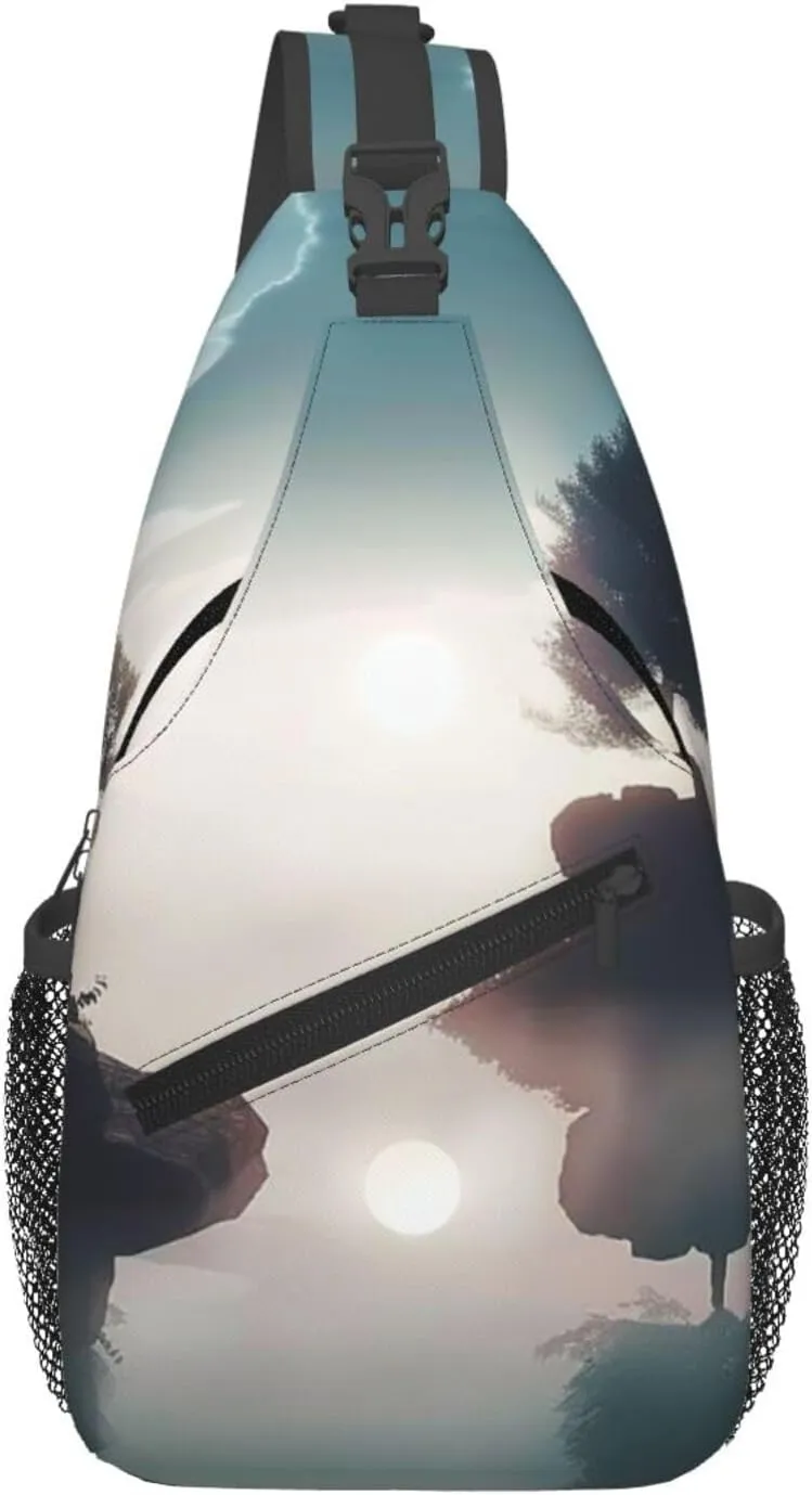 Floating tree Cross Chest Bag Diagonally Men Women Crossbody Shoulder Bag Casual Fashion Travel Bag Sling Backpack