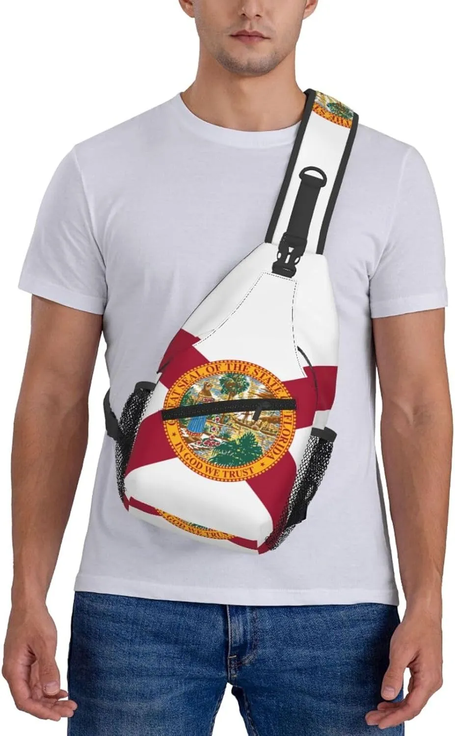 Florida Crossbody Sling Bag For Women Men State Of Florida Flag Chest Bag Shoulder Bag Sling Backpack Casual Travel Hiking Daypack
