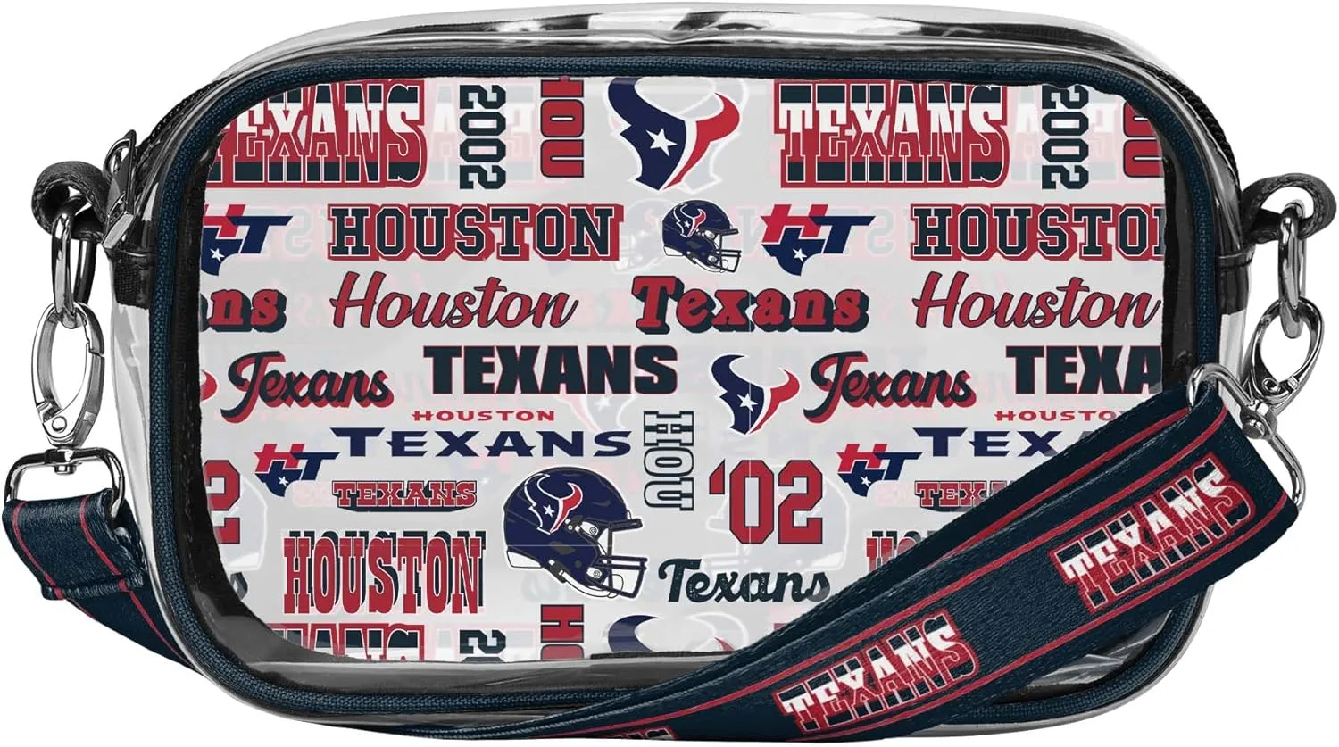 FOCO NFL Logo Retro Print Clear Crossbody Bag, Team Color