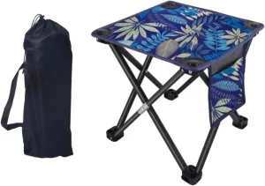 Fold Camping Stool with Storage Bag Compact Saving Space Ottoman Outdoor Foot