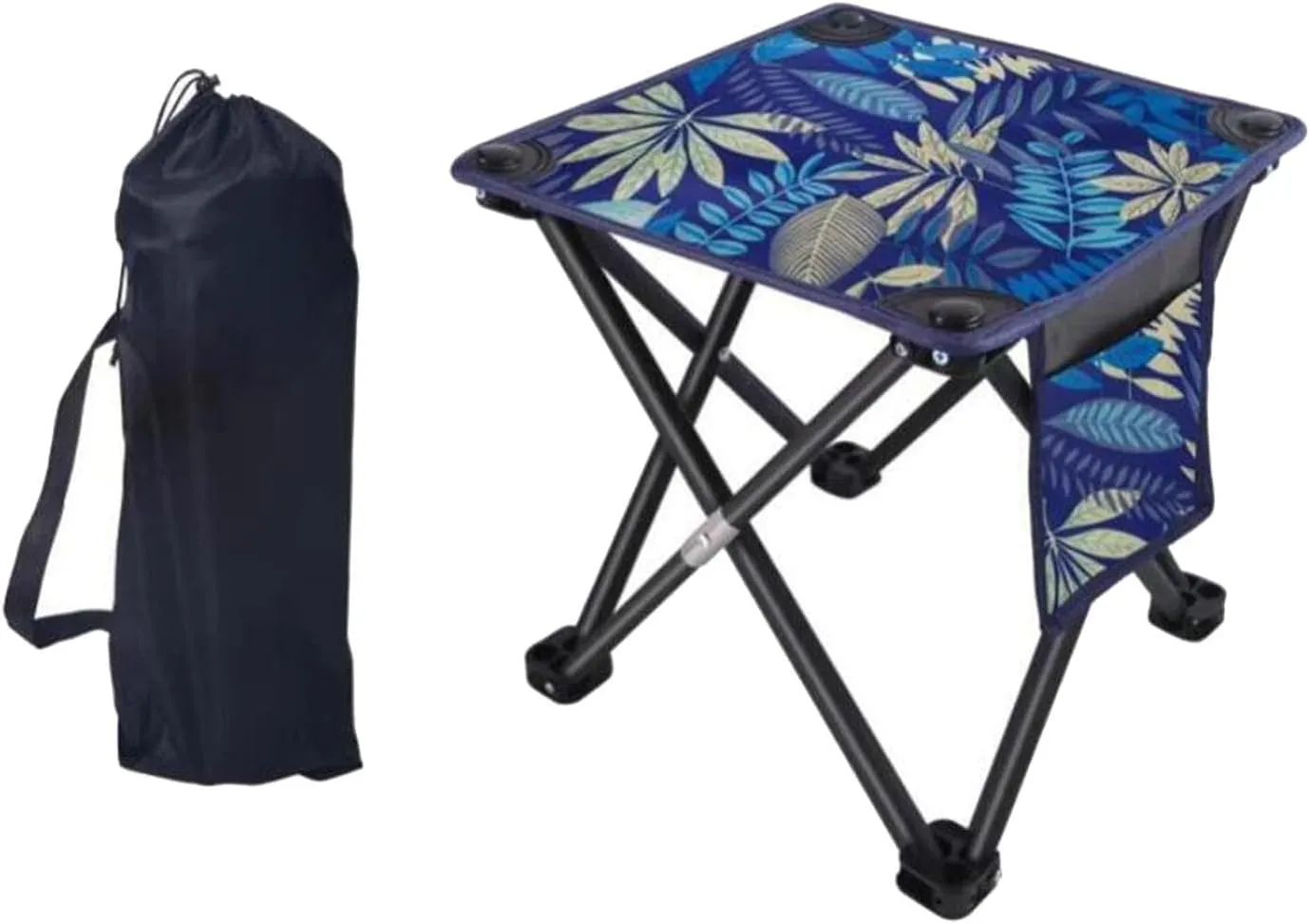 Fold Camping Stool with Storage Bag Compact Saving Space Ottoman Outdoor Foot