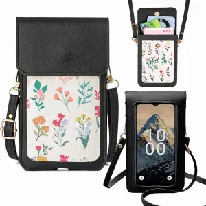 for Foxx FOXXD AS65U Case with Long Lanyard, Ultra HD [Transparent Touch Screen] Phone Bag, Crossbody Strap PU Leather Wallet Cover Holster Credit Card Holder [Clip Magnetic Protection] Black